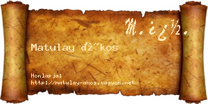 Matulay Ákos névjegykártya