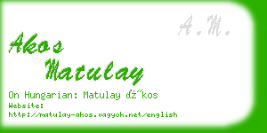 akos matulay business card